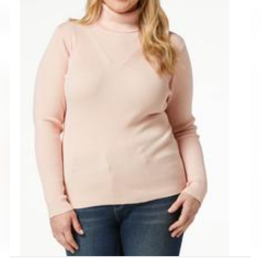 Knit Turtleneck Sweater Pale Blush Pink NWT PLUS Sz 14/16